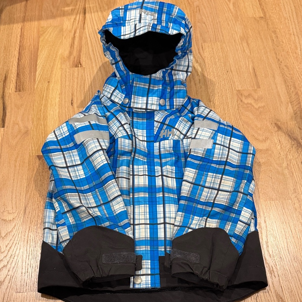 Helly Hansen Blue and Black Plaid Shell Jacket